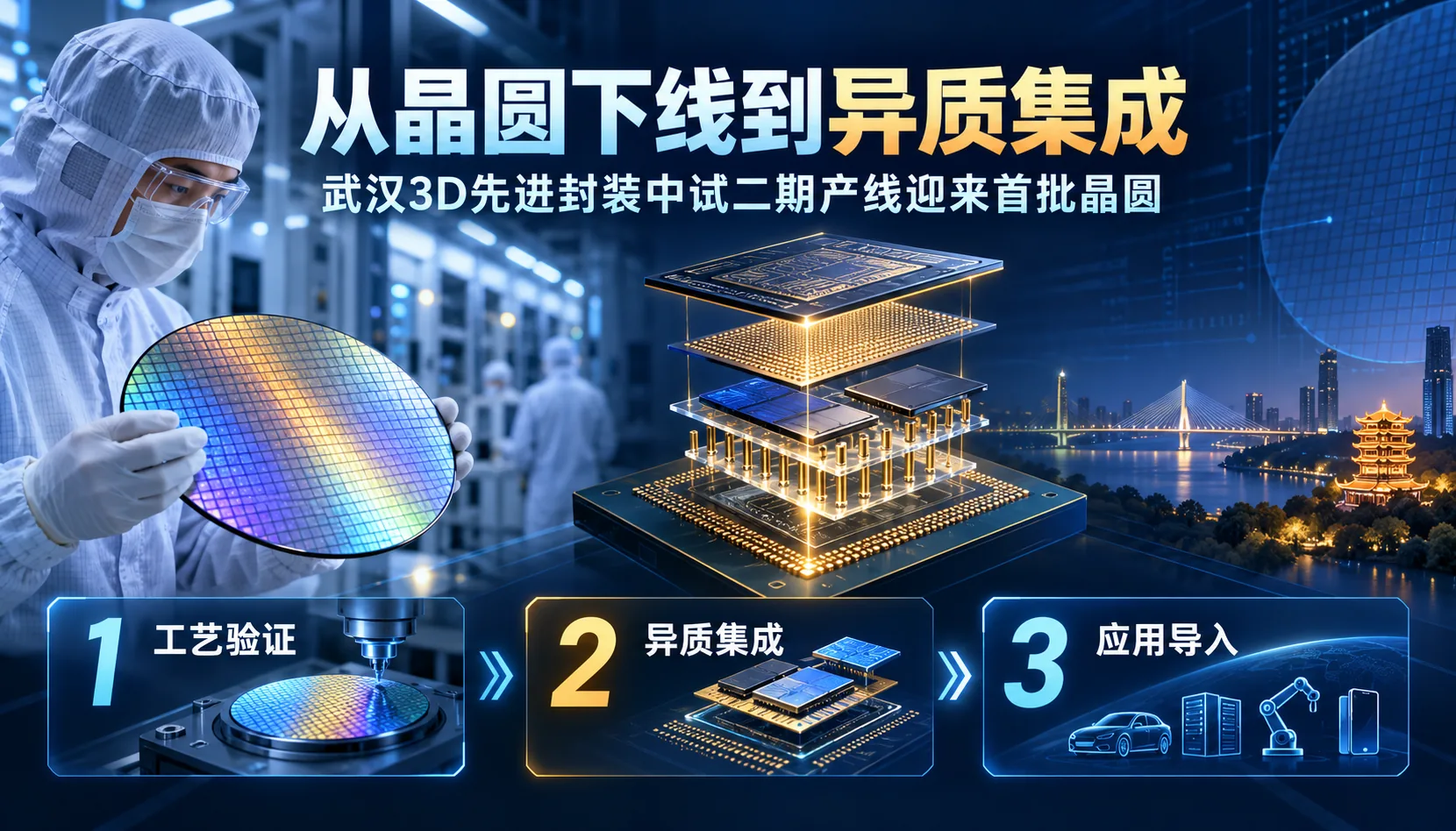 武汉先进封装产线工艺示意