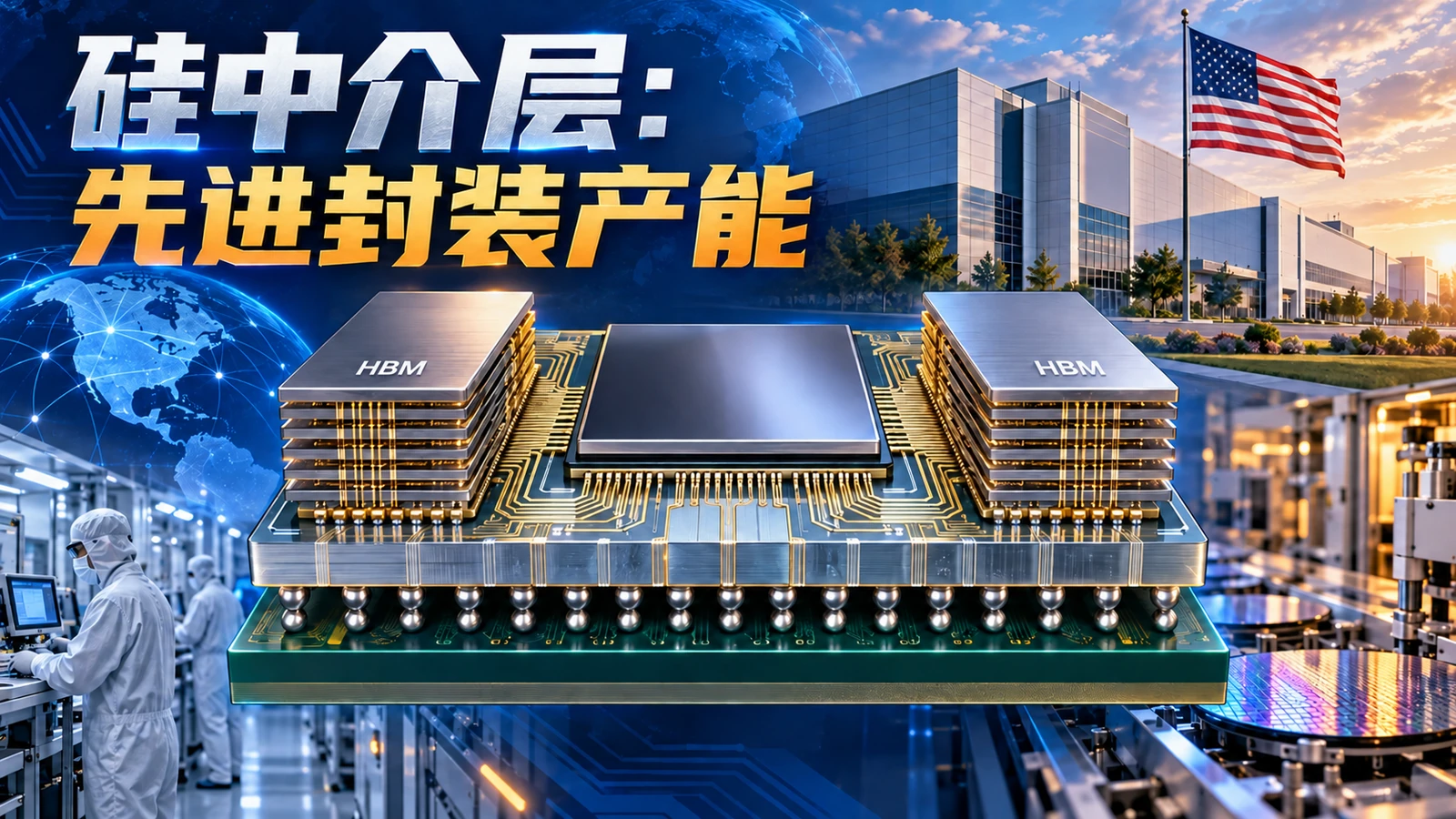 硅中介层开始有了美国制造合同：GF与台积电的20亿美元协议该怎么看——封面信息图（主题示意）