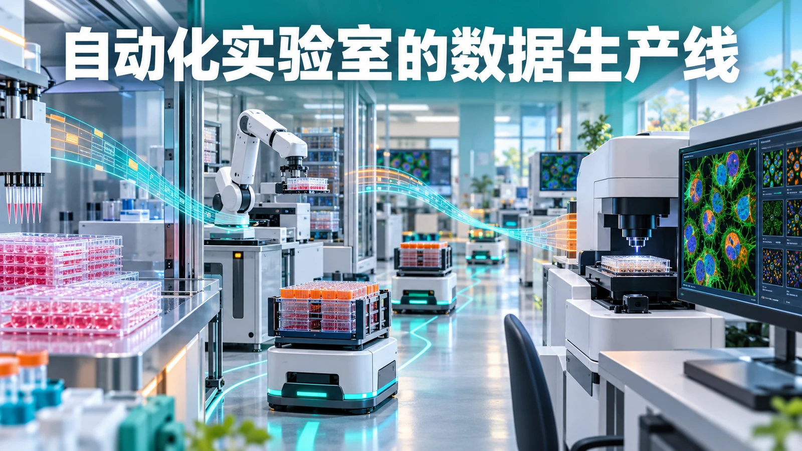 把显微镜接进自动化实验室后，真正难的是让每张图像有来历——封面信息图（主题示意）