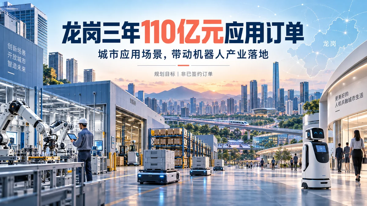 龙岗三年计划拿出110亿元订单，机器人企业先要算清哪笔账——封面信息图（主题示意）