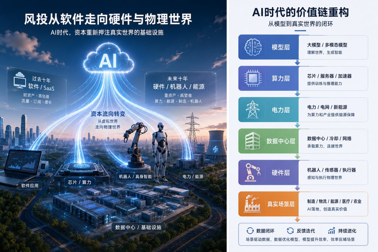 AI正在让风投重新爱上硬件：从SaaS到机器人、芯片和能源底座