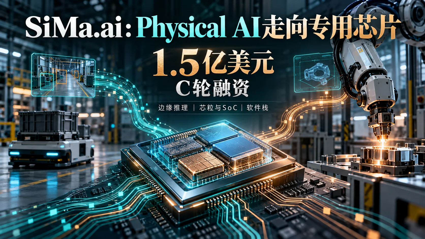 SiMa.ai获得1.5亿美元C轮融资，Physical AI边缘芯片与机器人应用横版封面
