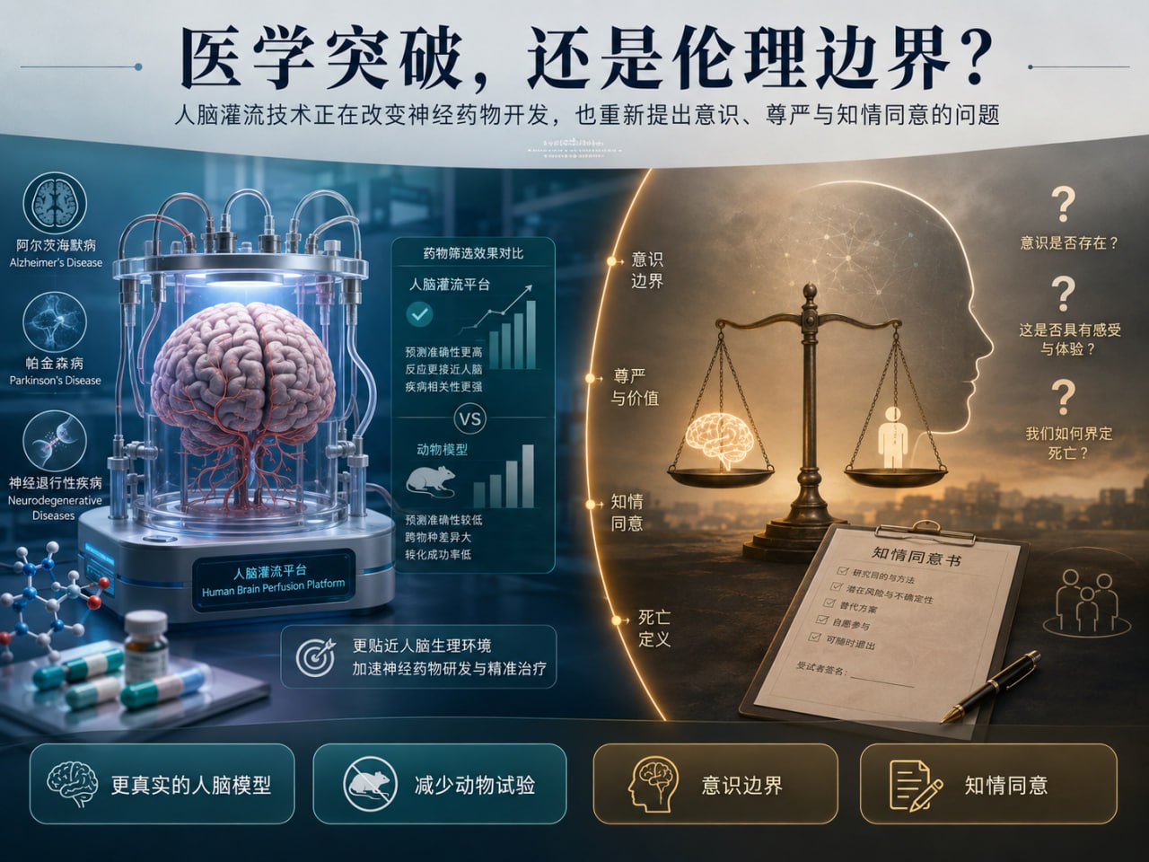 半存活人脑用于药物测试：伦理边界与知情同意