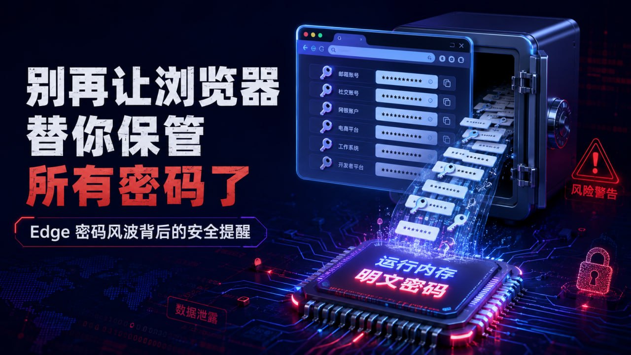 Edge“内存明文密码”争议提醒我们的，不只是一个浏览器细节，而是“方便”和“安全”从来不是一回事