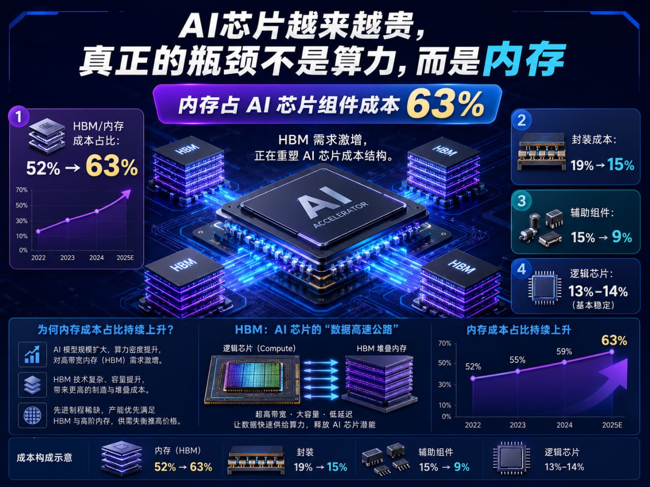 HBM 为什么会成为 AI 硬件的成本核心：从模型规模扩张，到 HBM 需求激增、DRAM 产能分流，再到 AI 芯片与消费级内存一起涨价