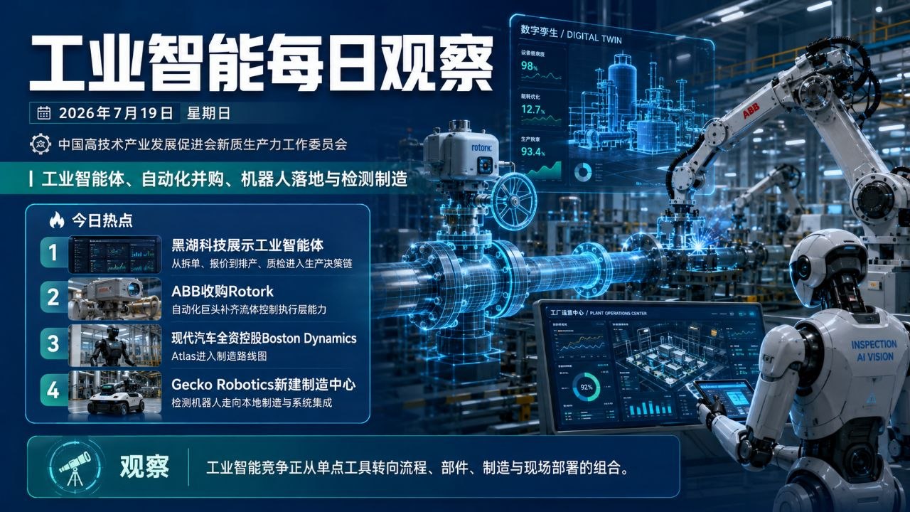 工业智能每日观察封面 2026年7月19日