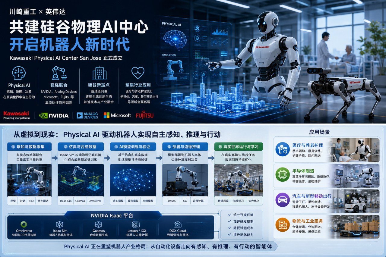 川崎重工牵手英伟达：机器人产业的下一场战争，已经从“机械臂”打到“Physical AI”