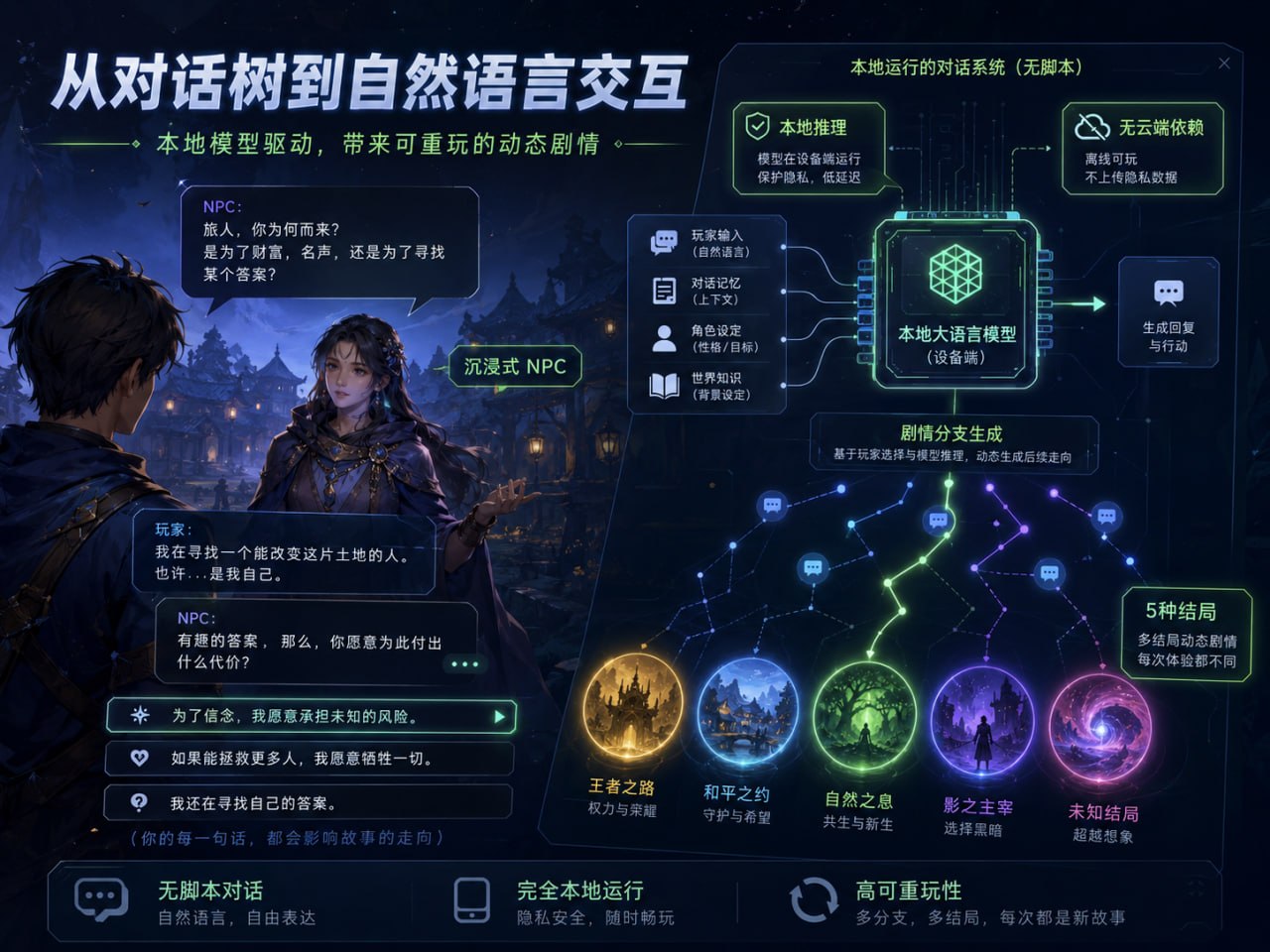 从对话树到自然语言交互：本地模型驱动的动态剧情