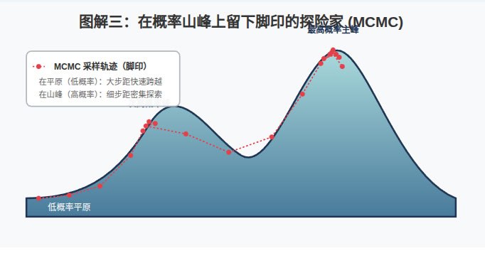 MCMC采样轨迹：在概率山峰上留下脚印的探险家