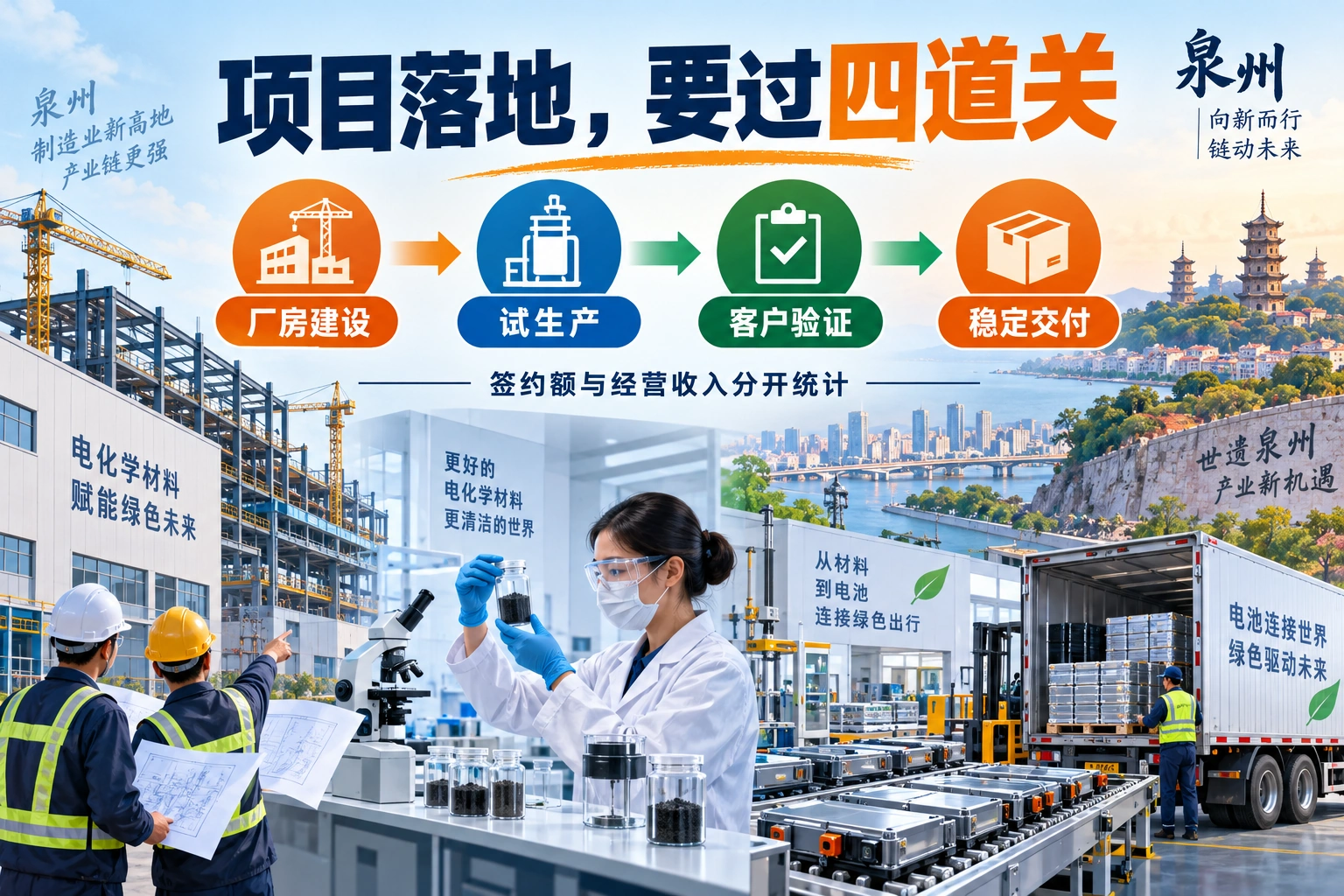 新材料试验生产和质量取样的概念信息图