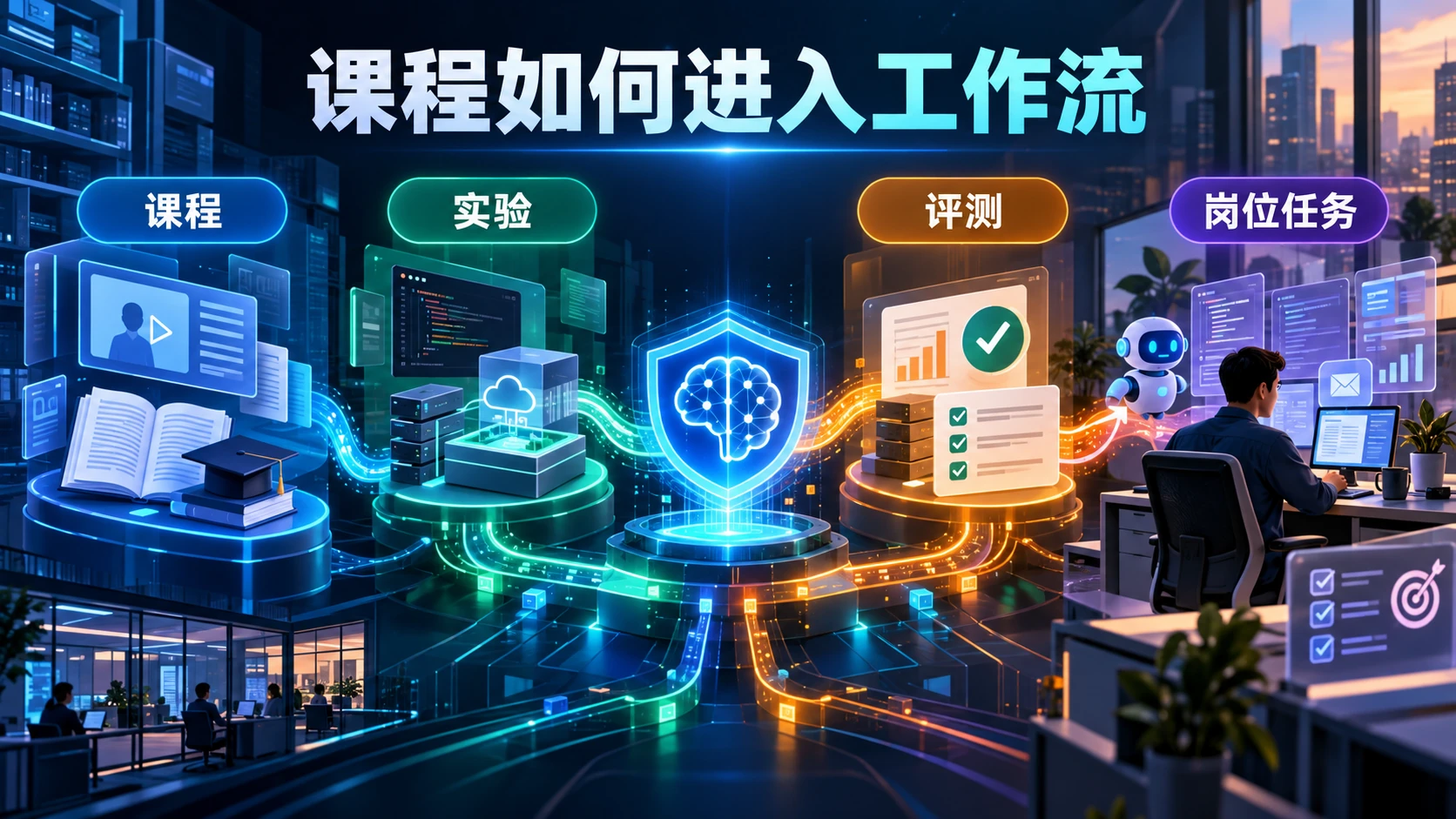 课程进入工作流的四个环节示意图