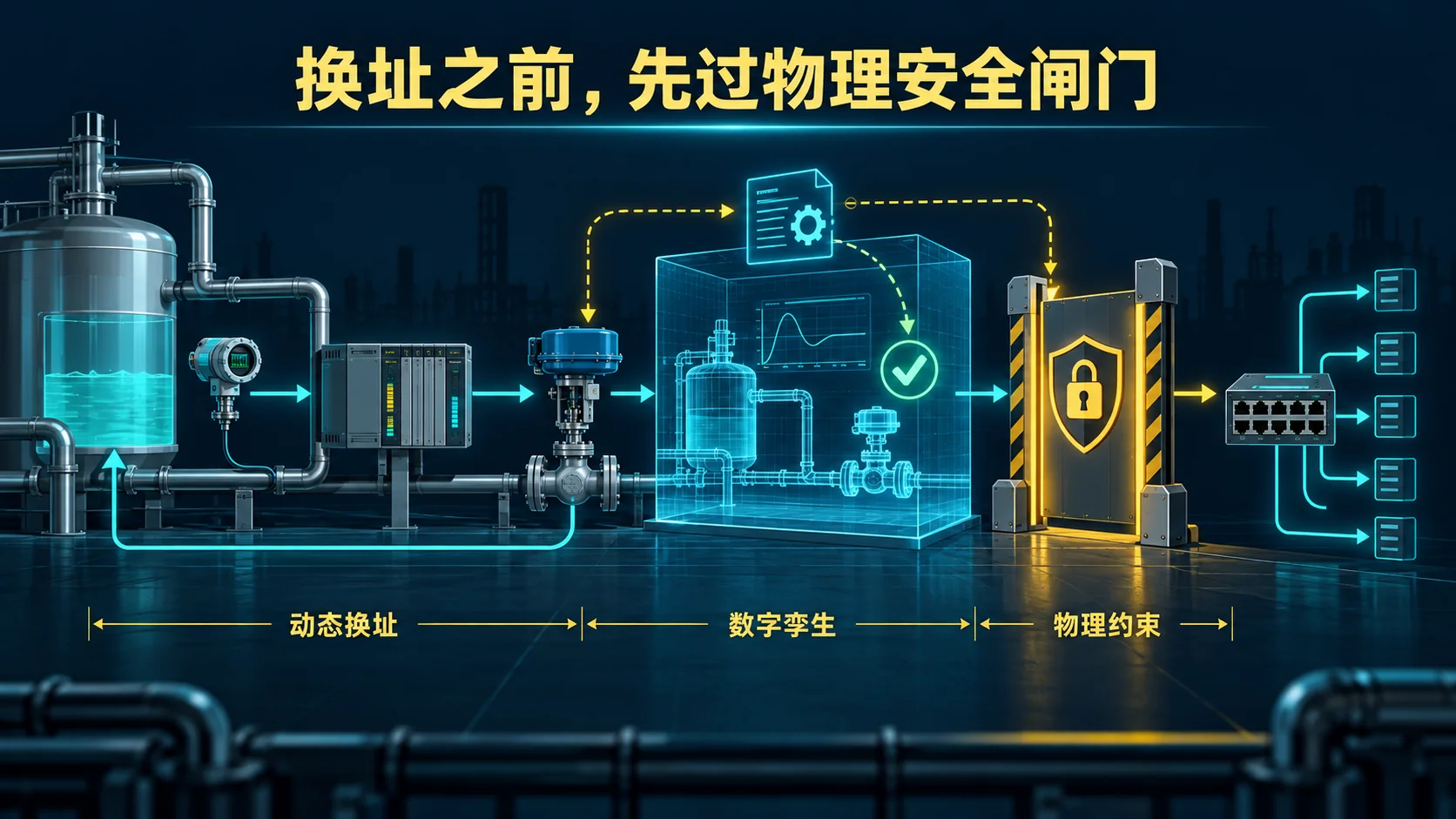 BALLAST：给工业网络“换地址”加一道物理过程闸门工程方法示意图