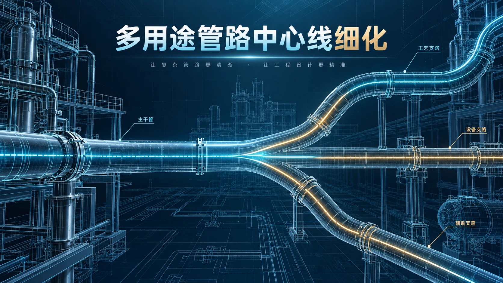 管路中心线细化：转弯要圆滑，分叉还得给每条用途留路主题技术信息图
