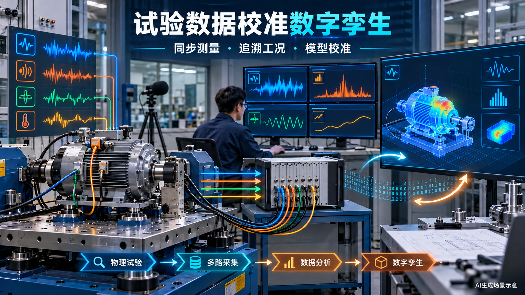 数字孪生的校准关口，卡在试验曲线能否对上现场概念示意封面