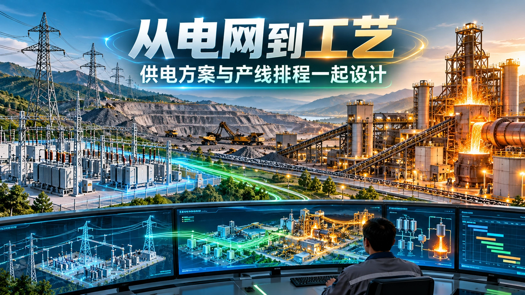 从电网到工艺联合规划信息海报