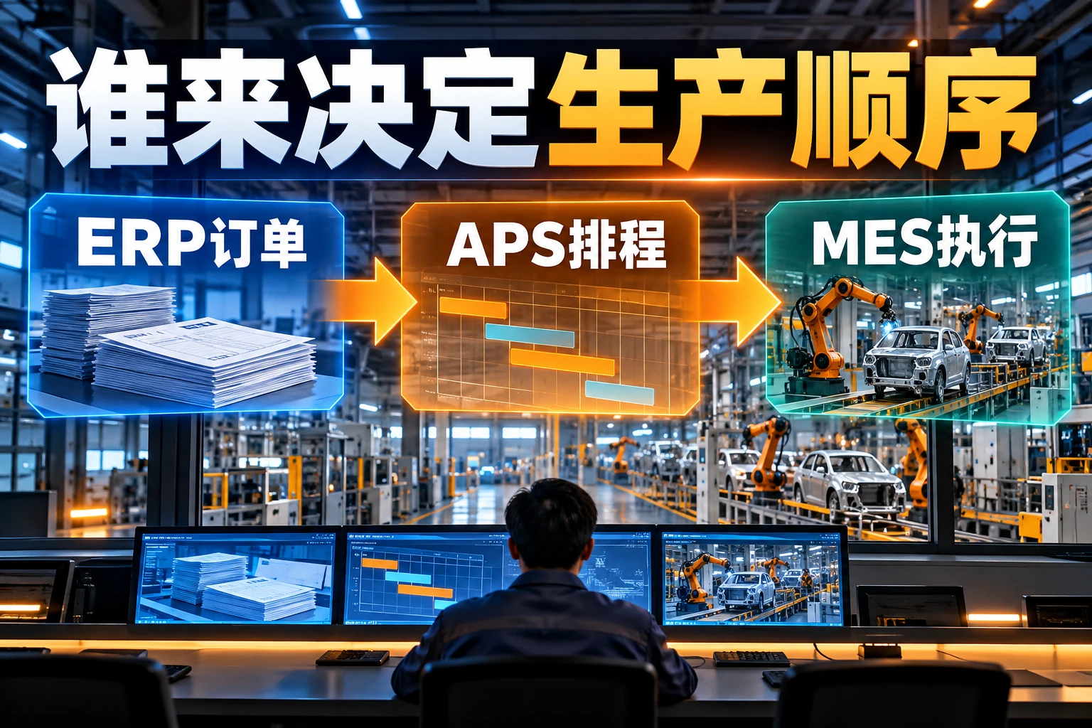 MES与ERP之间排程归属原创概念封面
