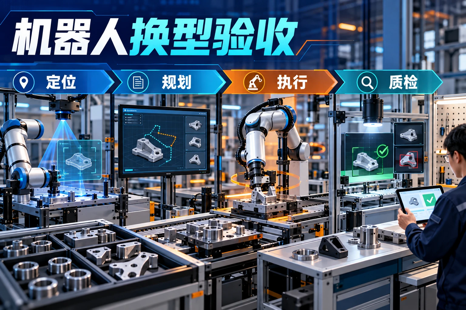 机器人换型验收流程和时间分解原创信息图