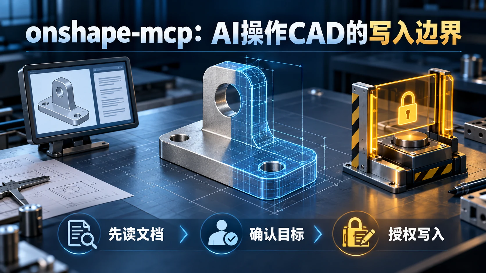 onshape-mcp 操作CAD主题信息海报