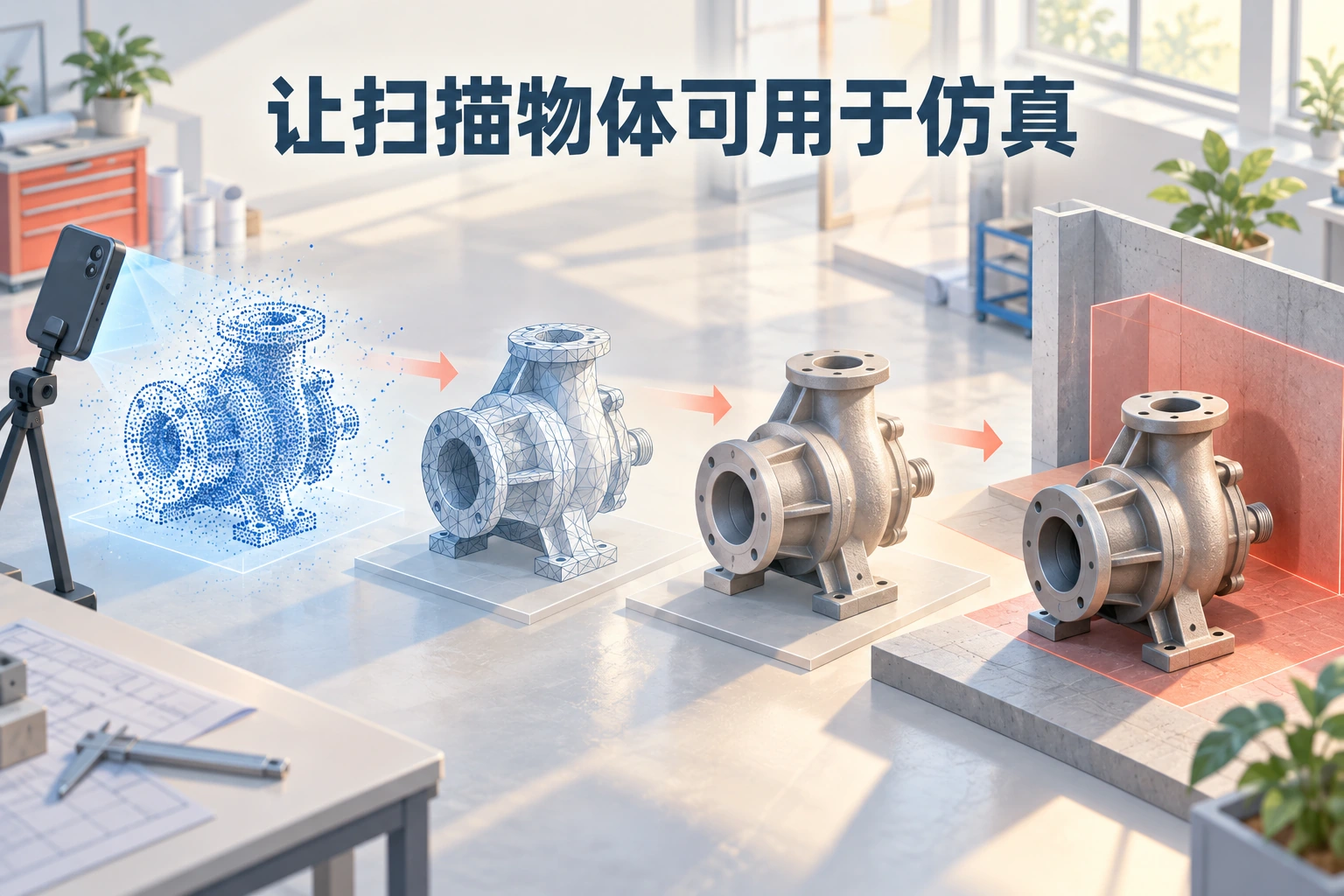 手机照片变机器人仿真资产：scan2usd 把最难的活留给了碰撞体：正文信息图（概念示意）