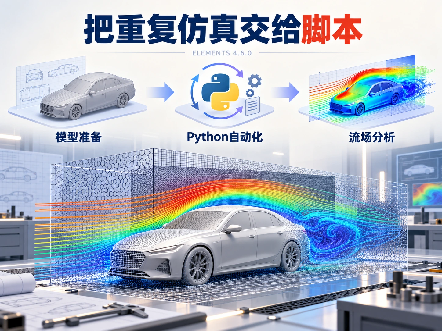 汽车CFD有了更顺手的接口，工程师仍得盯住那道近壁网格：独立正文信息海报