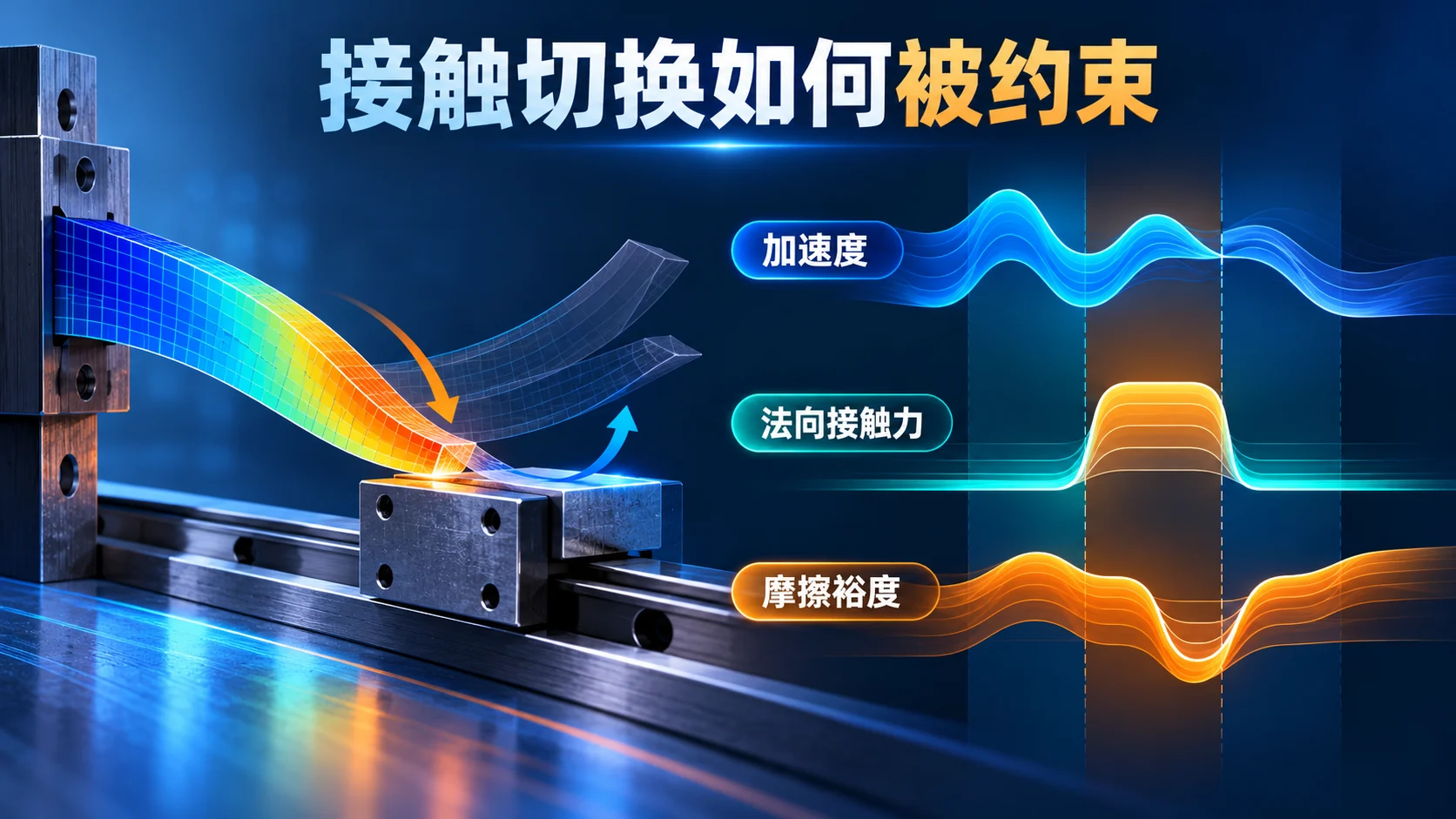 接触、分离、粘滑都要算准：MLV-PINN该怎样进入工业仿真评测：独立正文概念信息海报