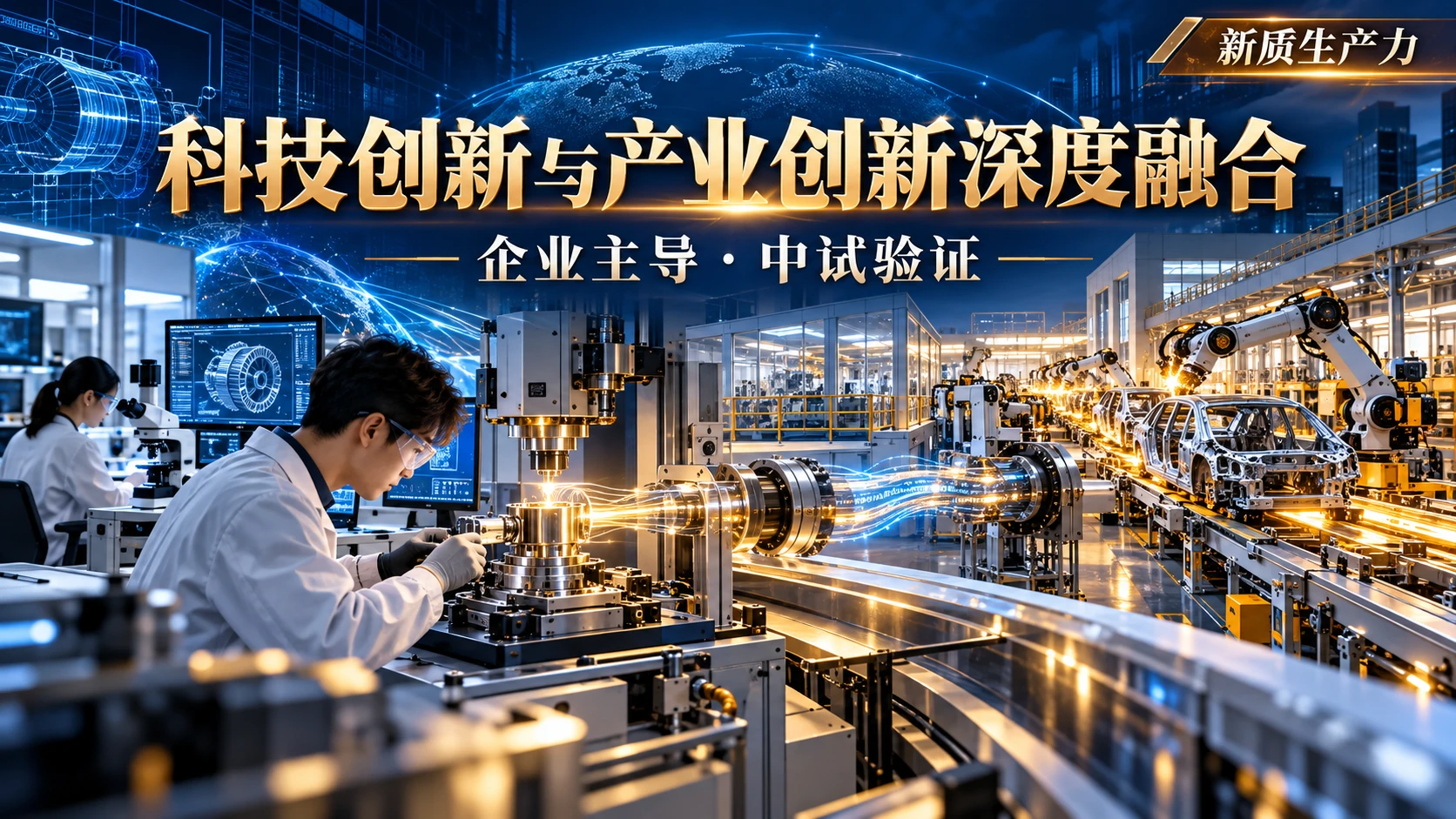 企业主导与中试验证：独立封面概念信息海报