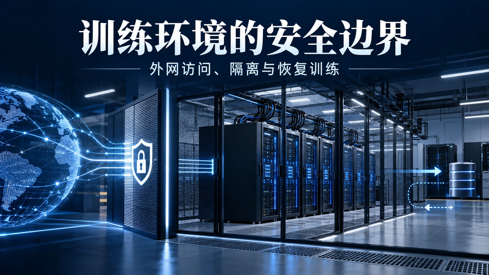 前沿训练环境的安全边界，原创示意封面；非OpenAI实际网络拓扑