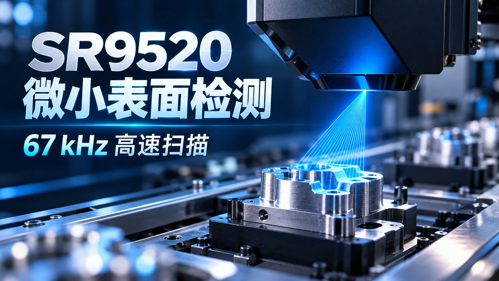 SR9520激光轮廓仪扫描精密金属件的概念封面,不是设备实拍