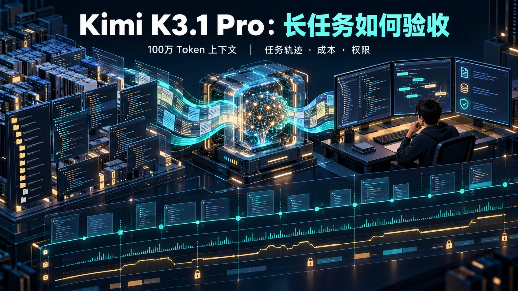 Kimi K3.1 Pro长任务执行链示意图
