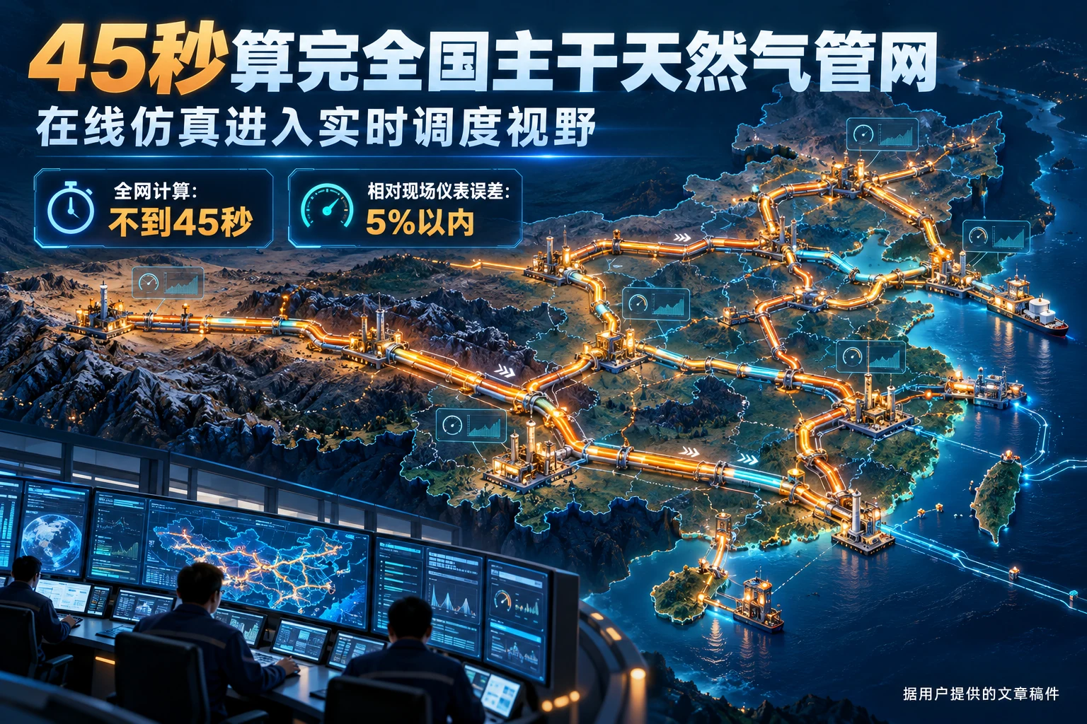 45秒跑完全国主干天然气管网：在线仿真如何进入调度封面概念图