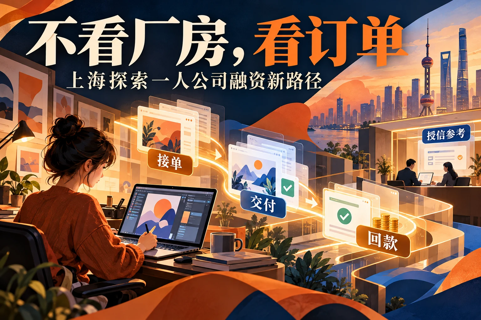 上海“一人公司”融资:订单、交付与回款如何进入授信封面概念图