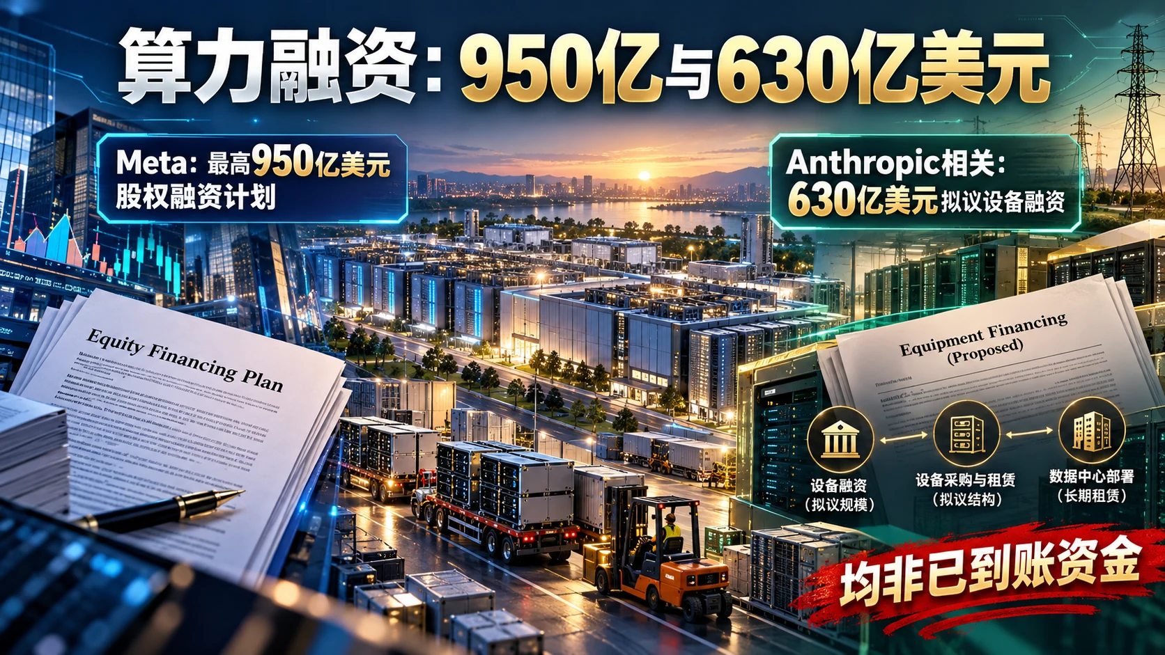 950亿美元与630亿美元：算力融资要看钱何时到位、设备归谁封面概念图