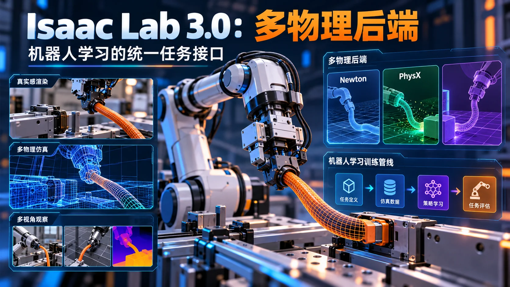 Isaac Lab 3.0正式发布：机器人训练如何选择物理后端：封面概念示意图