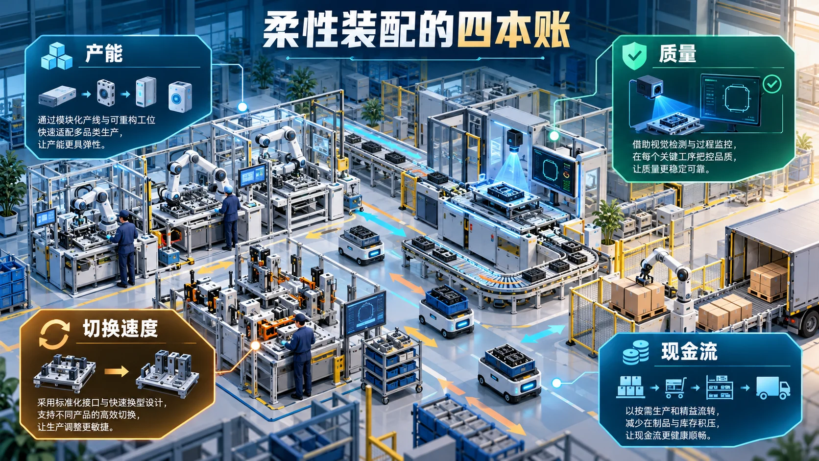 Foundry Robotics融资1亿美元:机器人公司为何要自己经营装配工厂相关技术与产业流程示意