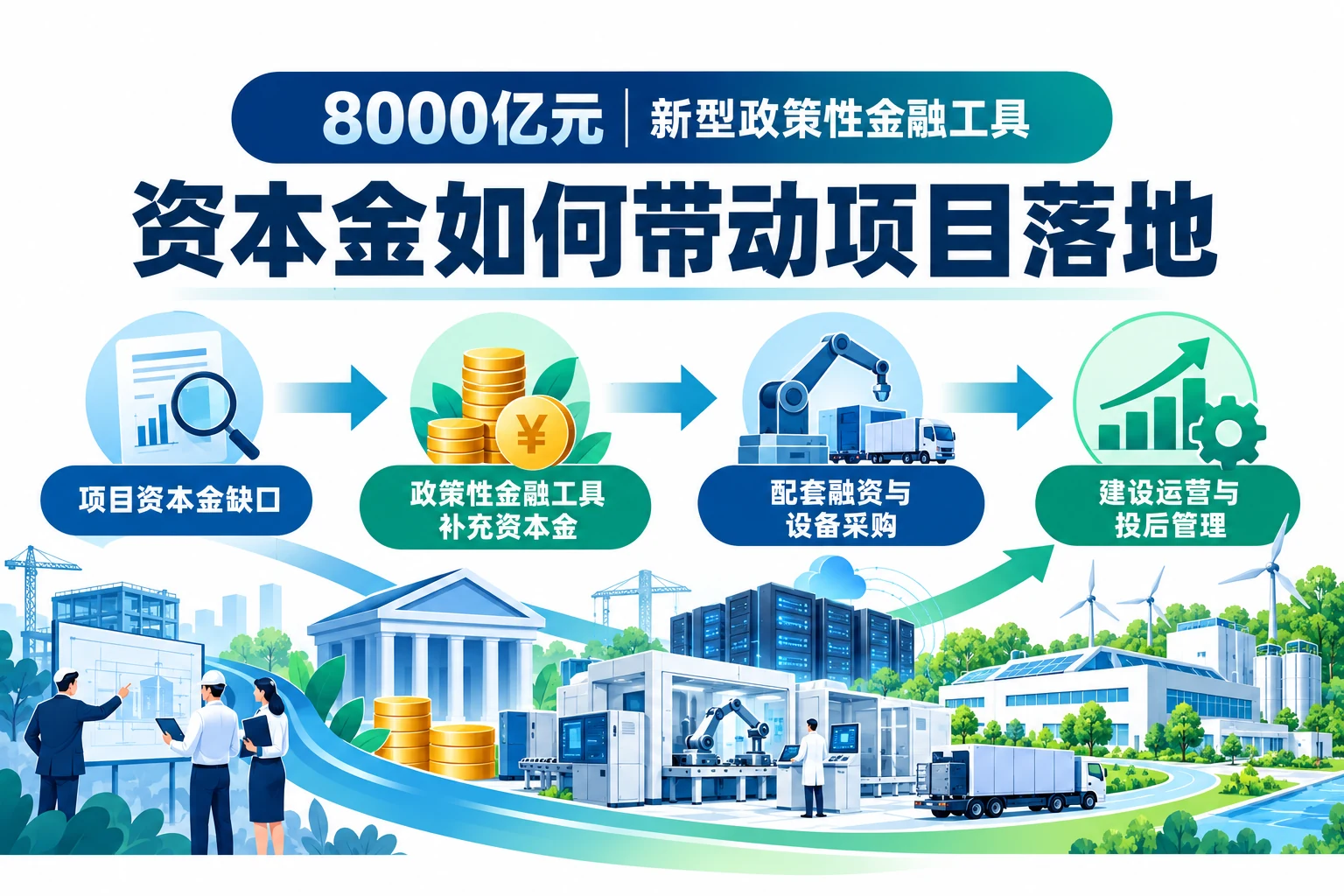 8000亿元政策性金融工具投放完成：新兴产业投资如何获得资本金支持？相关技术与产业信息图