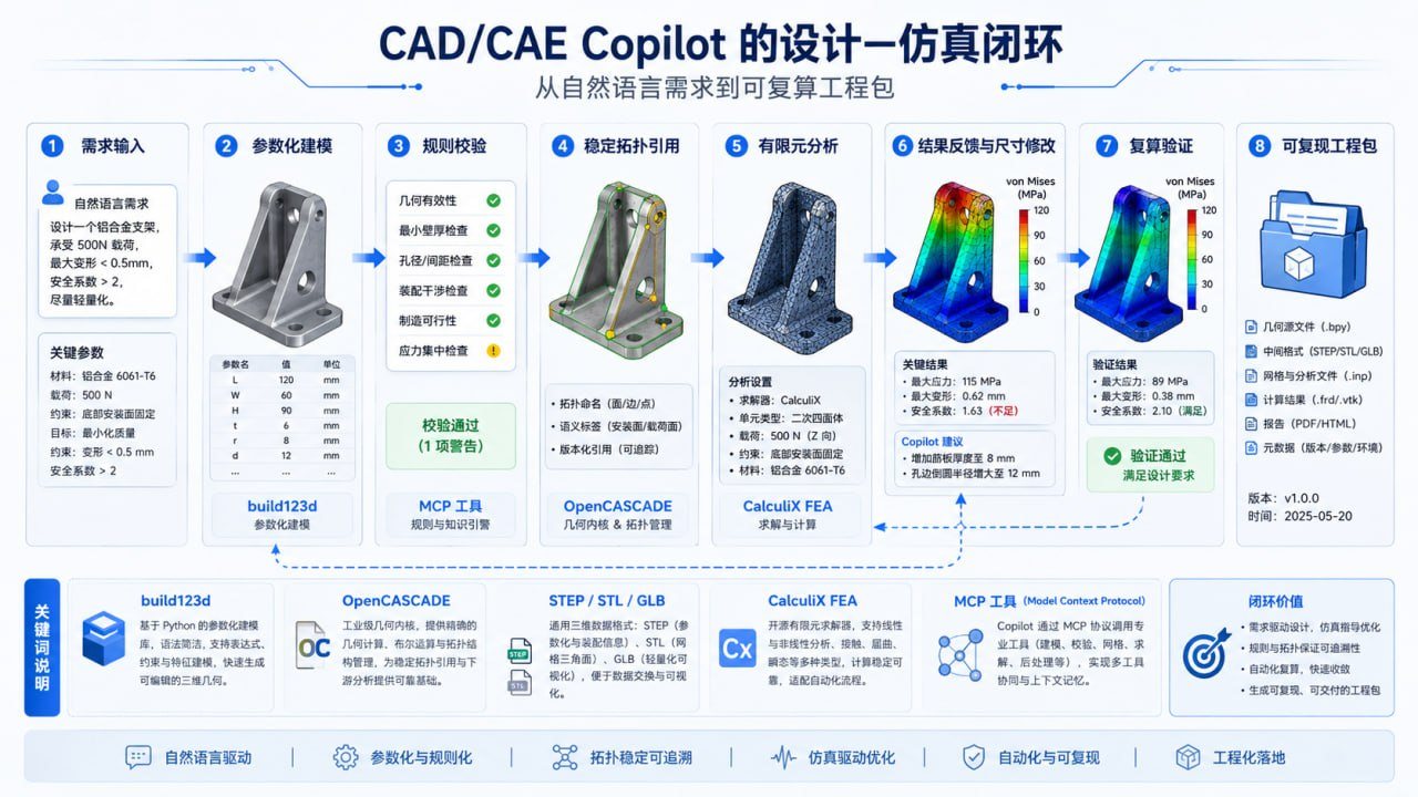 CAD/CAE Copilot参数化设计与仿真验证闭环