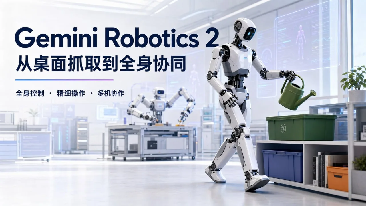 Gemini Robotics 2让机器人从桌面操作走向全身协同