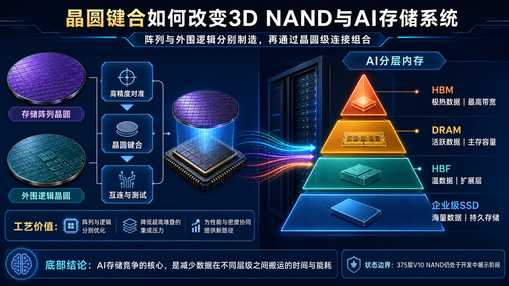375层NAND、晶圆键合及HBM到SSD分层内存架构