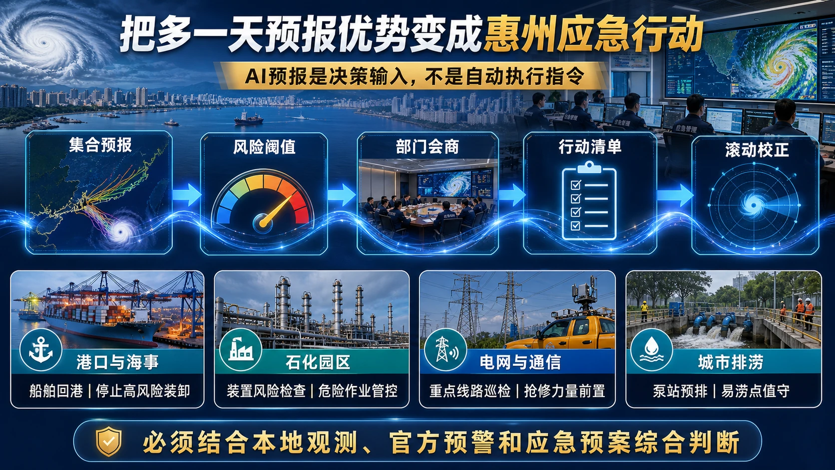 WeatherNext集合预报转化为惠州港口、石化、电网和排涝行动