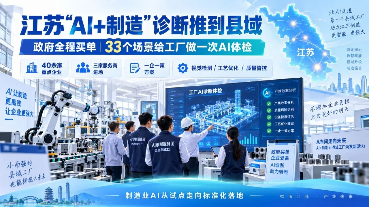 江苏AI加制造诊断走向县域并为制造企业开展AI体检