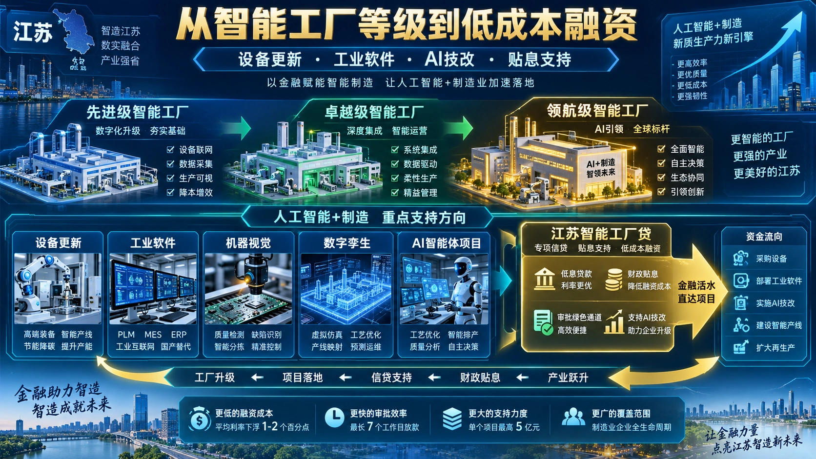 162亿元资金开始流向智能工厂：江苏把“智改数转”从补贴逻辑推到低成本金融信息图