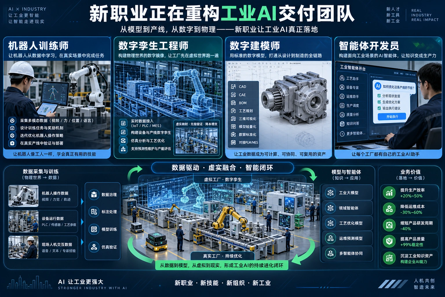 具身智能、数字孪生、工业数字建模正式“入职”：11个新职业背后，AI产业开始补人才标准这一课信息图