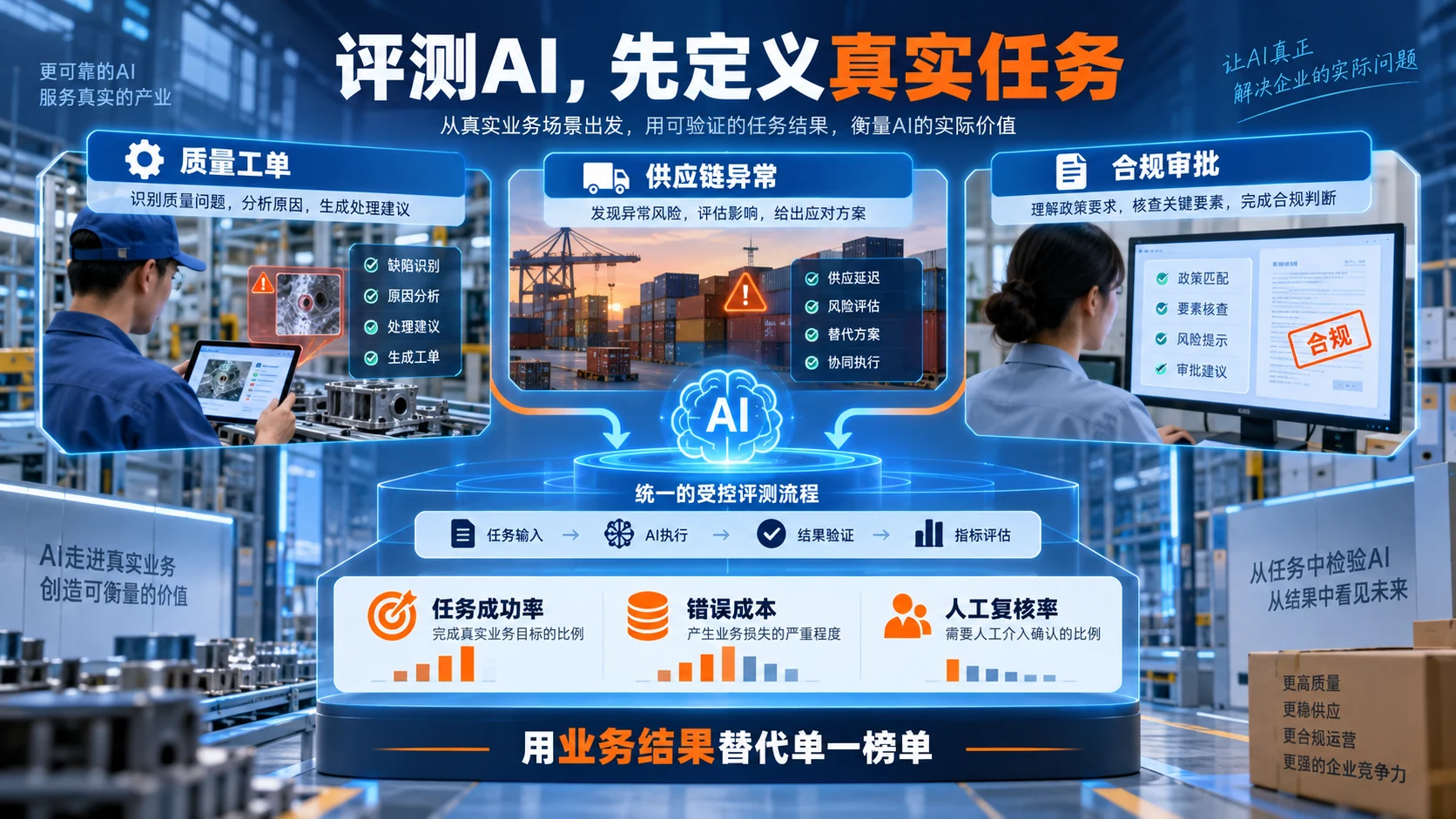 企业AI采购任务级评测要点图文海报