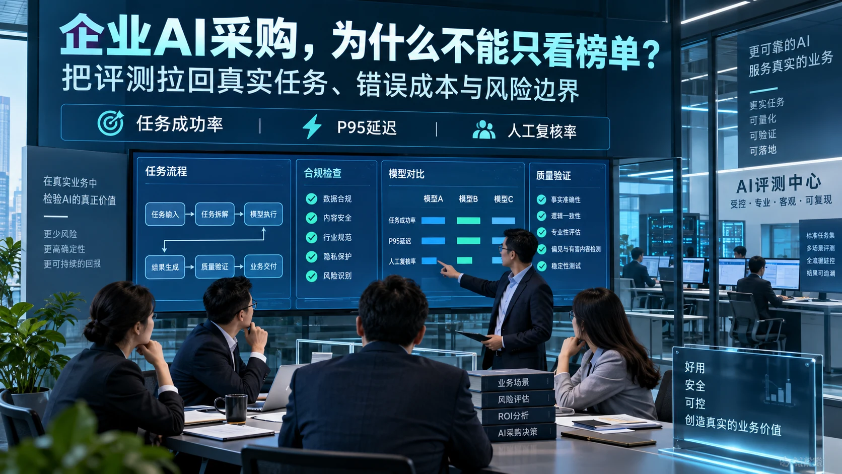 企业AI采购任务级评测图文海报