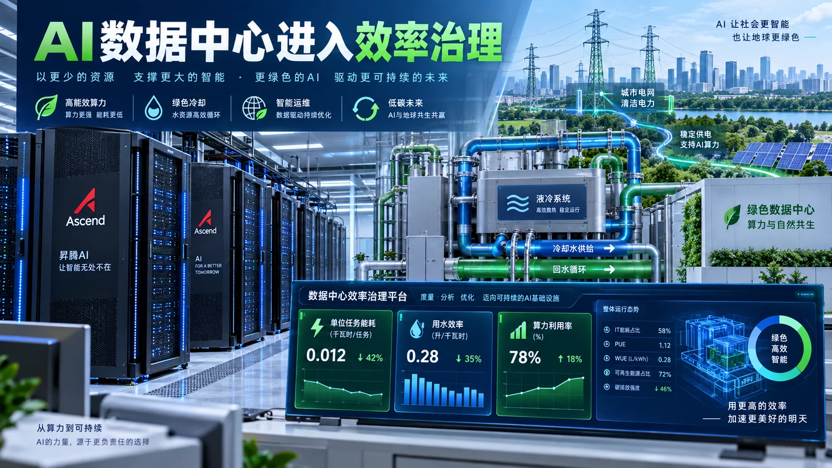 AI数据中心效率治理信息海报
