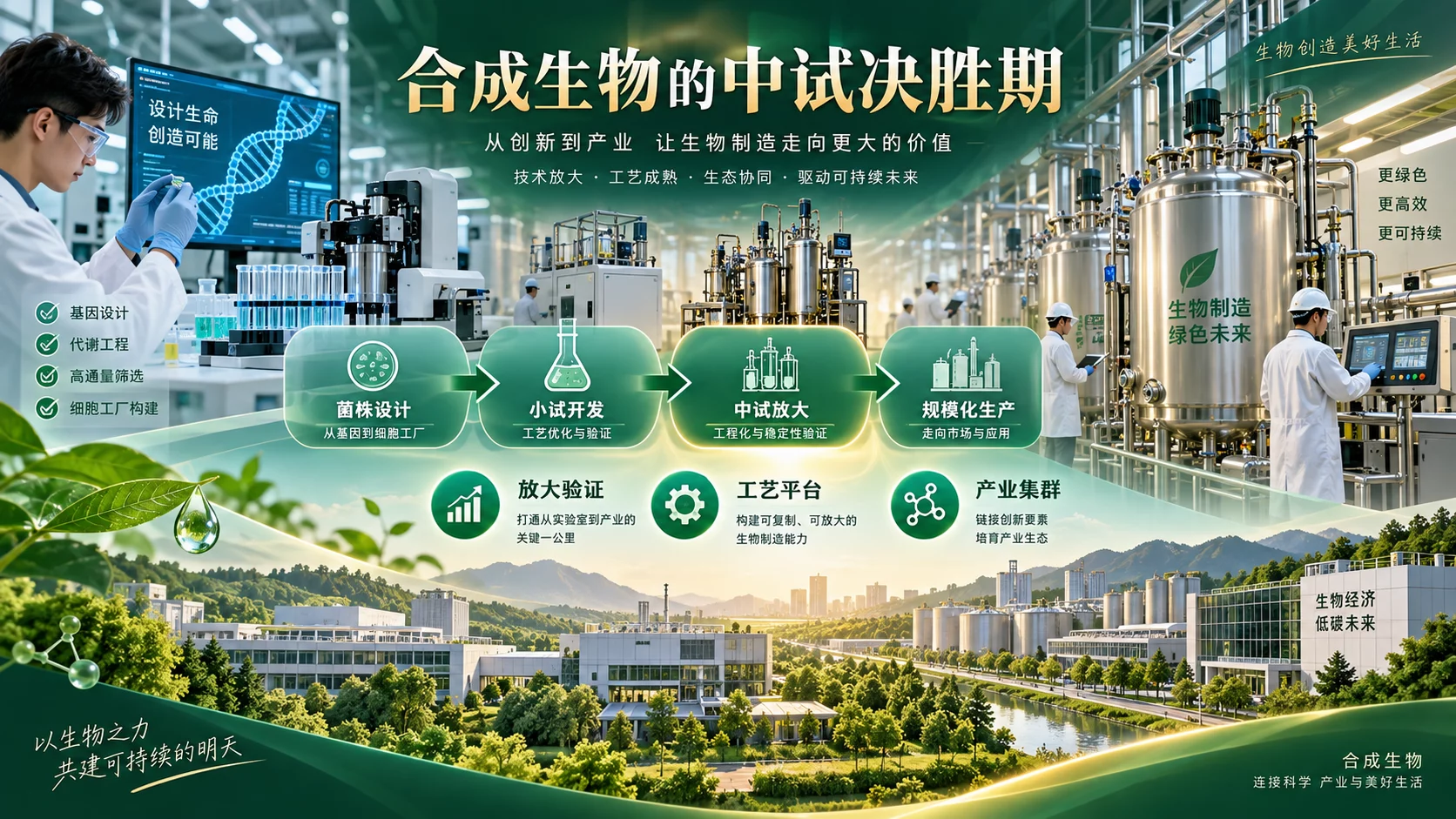 合成生物中试生态信息海报