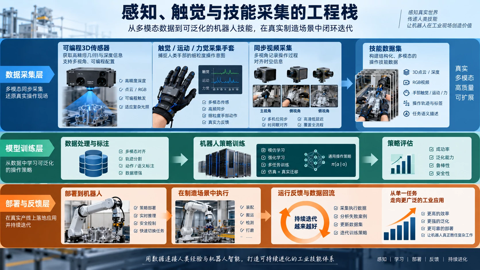 机器人进厂之前，先把感知与技能数据接起来 技术架构图