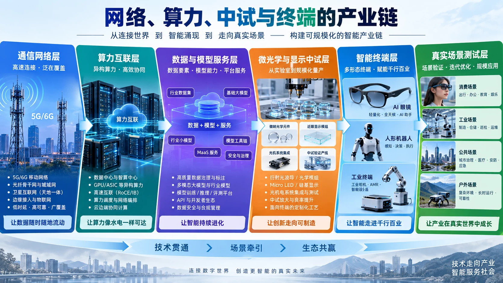 从算力互联到AI终端：新型基础设施要过两道工程关 技术架构图