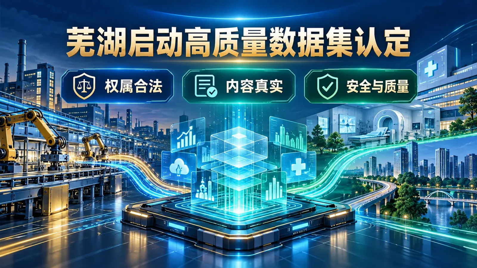 芜湖行业高质量数据集认定与权属质量安全信息海报