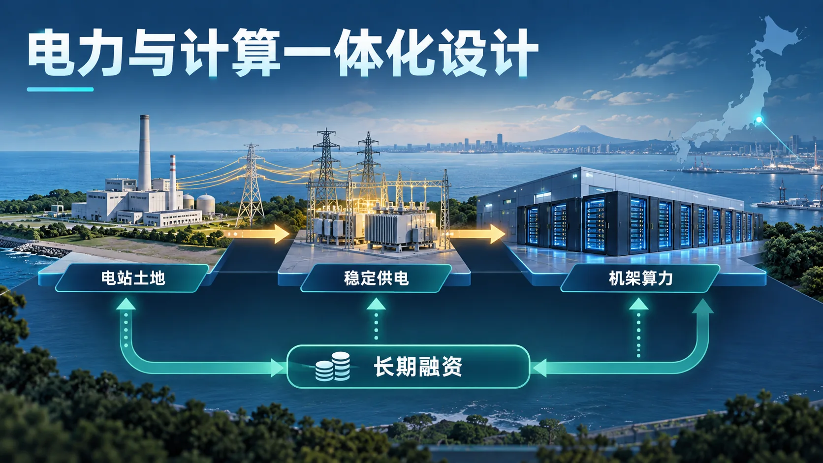 电站旁的400MW AI数据中心：JERA、Dell与RHAELM怎样安排电力、设备和资金独立信息海报（示意）